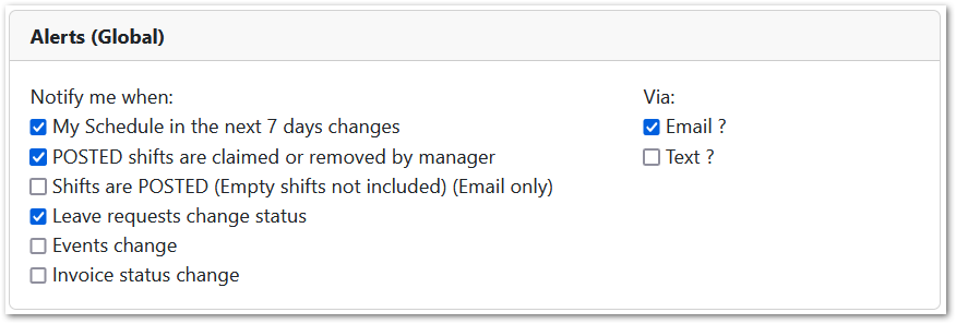 Email Report Options