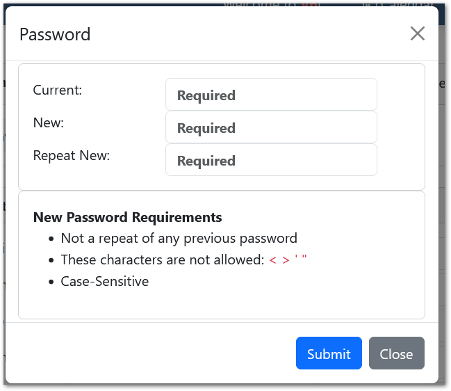 Profile - Password