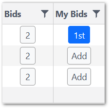 My Bids Column - Edit