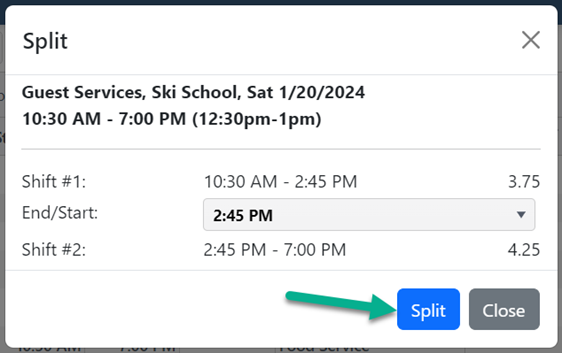 Shift Split Form