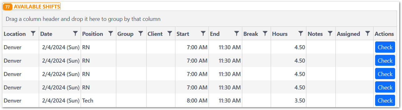 Swapboard - Available Shifts