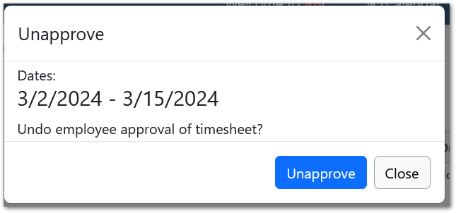 Timesheet Unapprove