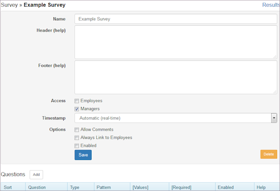 Add Example Survey