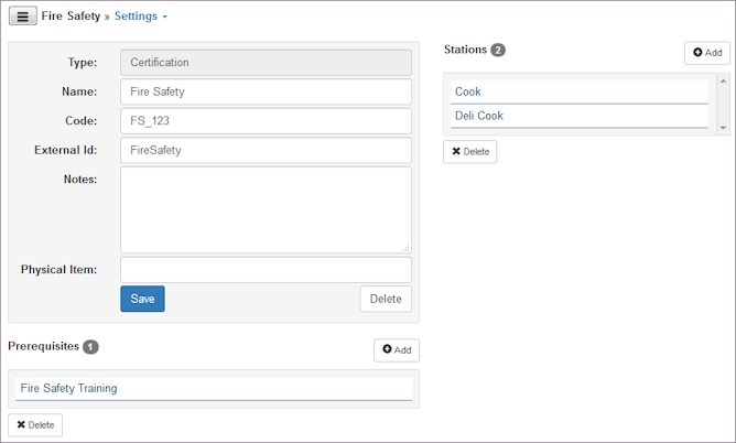 Credential Settings