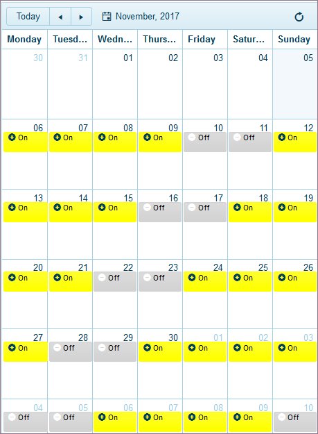 Rotation Calendar