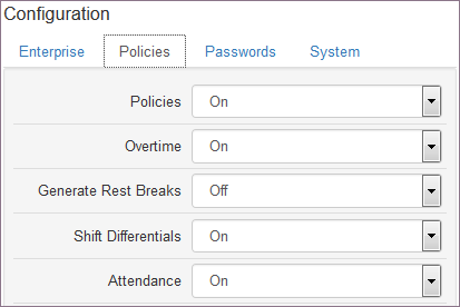 Policies Tab