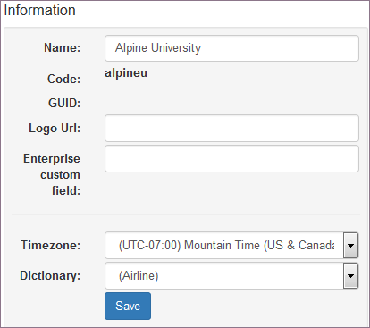 Enterprise Information Screen