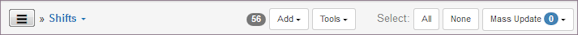 Shifts Toolbar