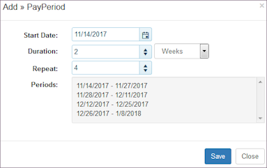 Add Pay Periods